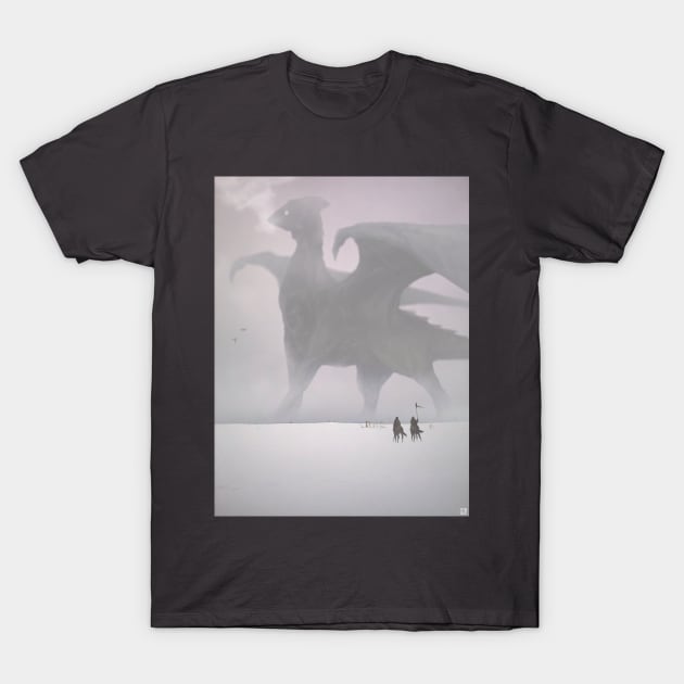 In winter, a dragon T-Shirt by paintedmonk